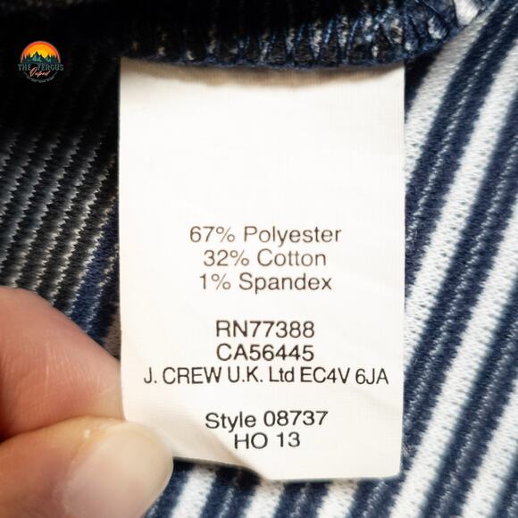 Madewell A-Line Dress Navy White V-Neck Othman Ridge Striped Women's Size Large - Picture 9 of 9